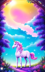white-unicorn-fairy-forestanimation-cartoon